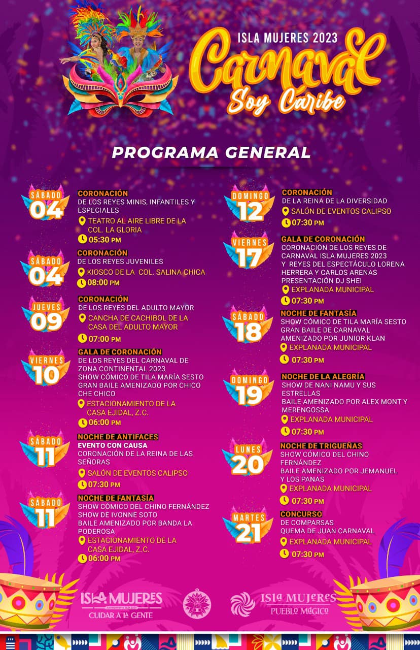 programa general carnaval isla mujeres 2023