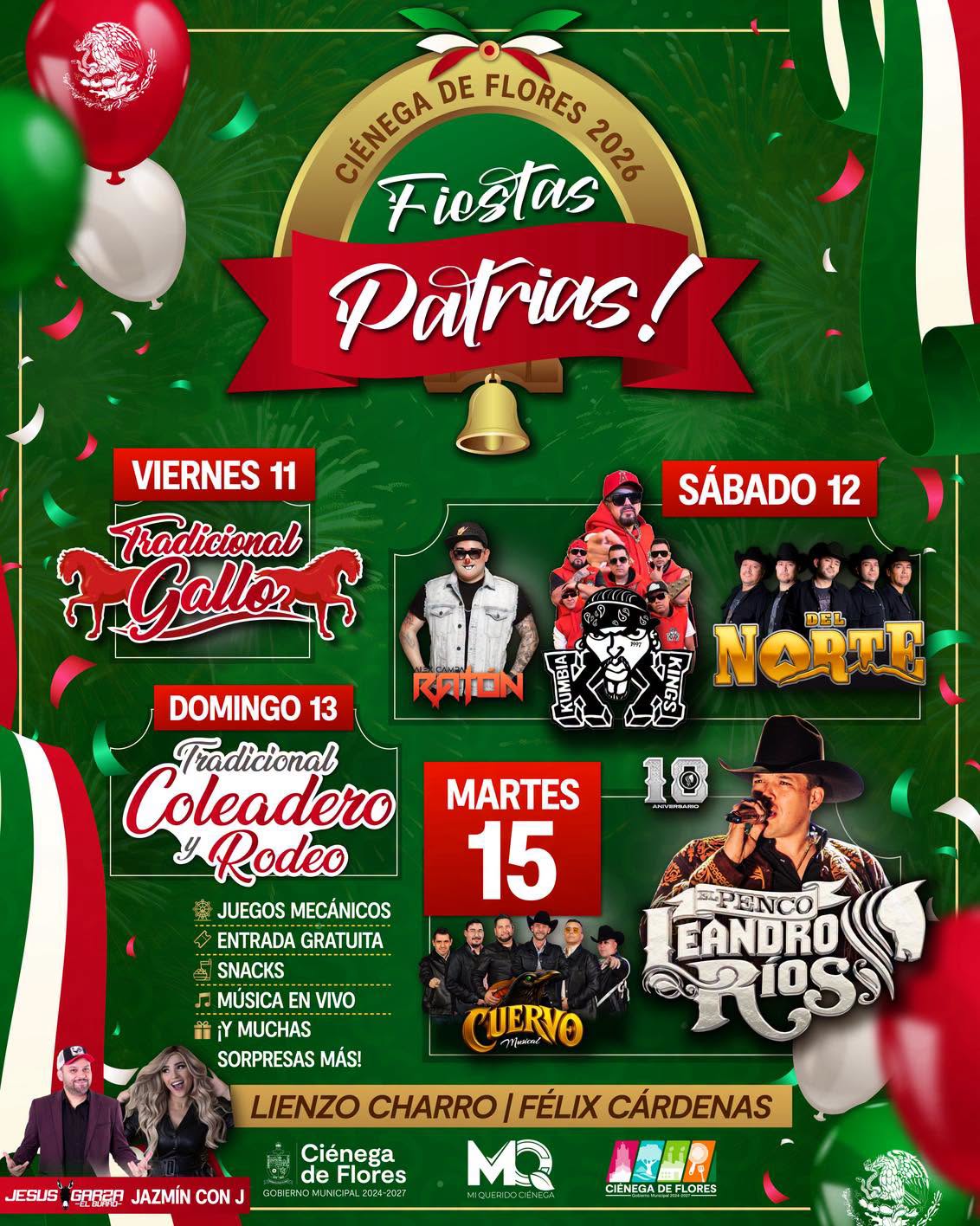 fiestas patrias ciénega de flores 2026