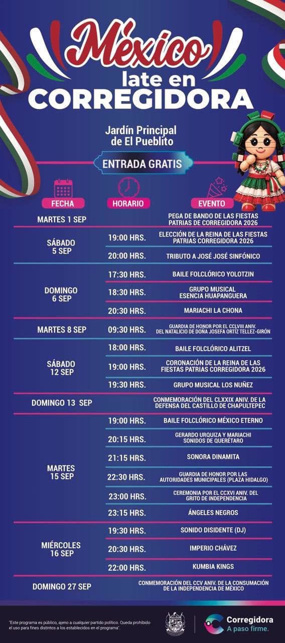 programa fiestas patrias corregidora